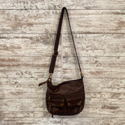 BROWN LEATHER CROSSBODY PURSE