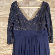 NAVY 100% SILK LONG DRESS