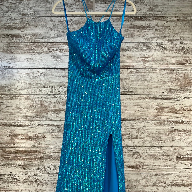 BLUE SPARKLY LONG DRESS (NEW)