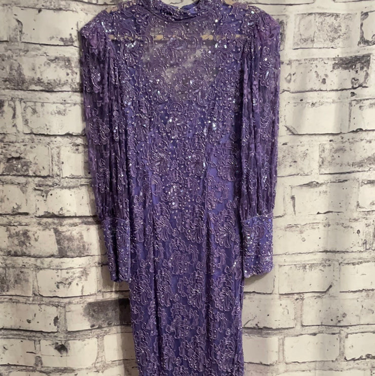PURPLE SEQUIN LONG DRESS $1200