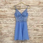 BLUE/FLORAL SHORT DRESS