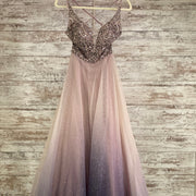 PURPLE OMBRE A LINE GOWN