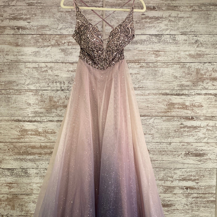 PURPLE OMBRE A LINE GOWN