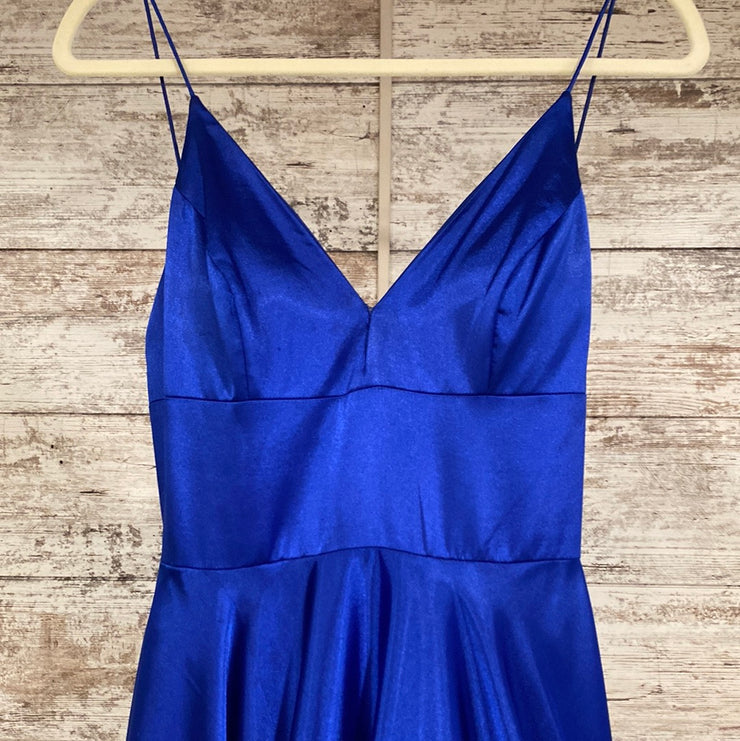 ROYAL BLUE A LINE GOWN