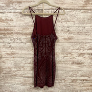 BURGUNDY SPARKLY SHORT DRESS