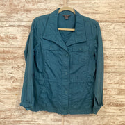 TEAL BUTTON UP JACKET