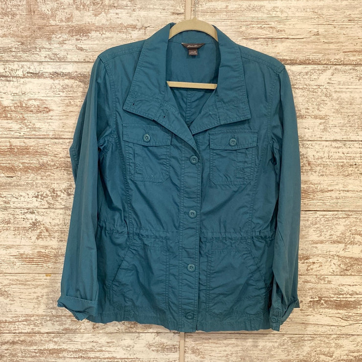 TEAL BUTTON UP JACKET