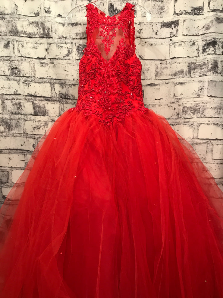 RED LACE PRINCESS GOWN