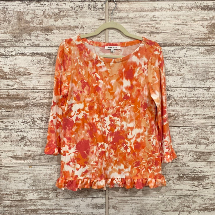 ORANGE/PINK FLORAL TOP