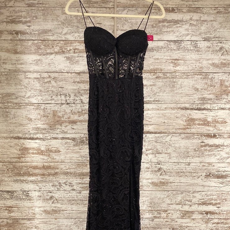 BLACK/SPARKLY LONG DRESS