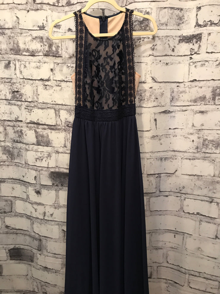 NAVY LONG EVENING GOWN