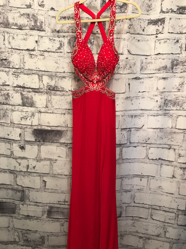 RED LONG EVENING GOWN