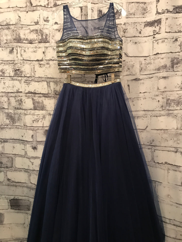 NAVY 2 PC. PRINCESS GOWN SET