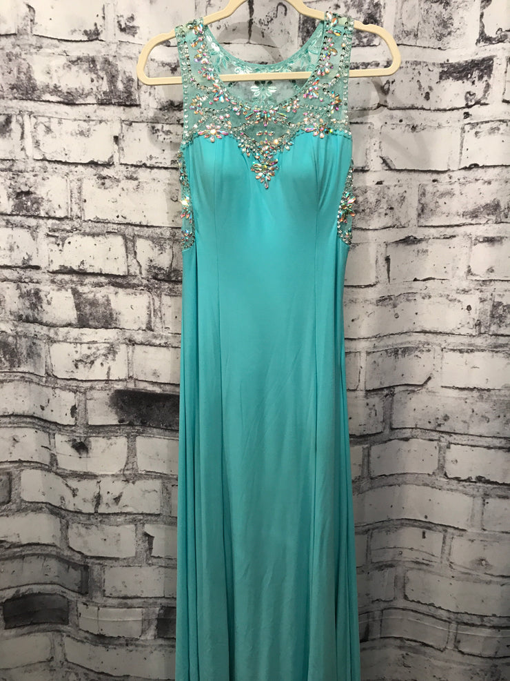 TURQUOISE LONG EVENING GOWN