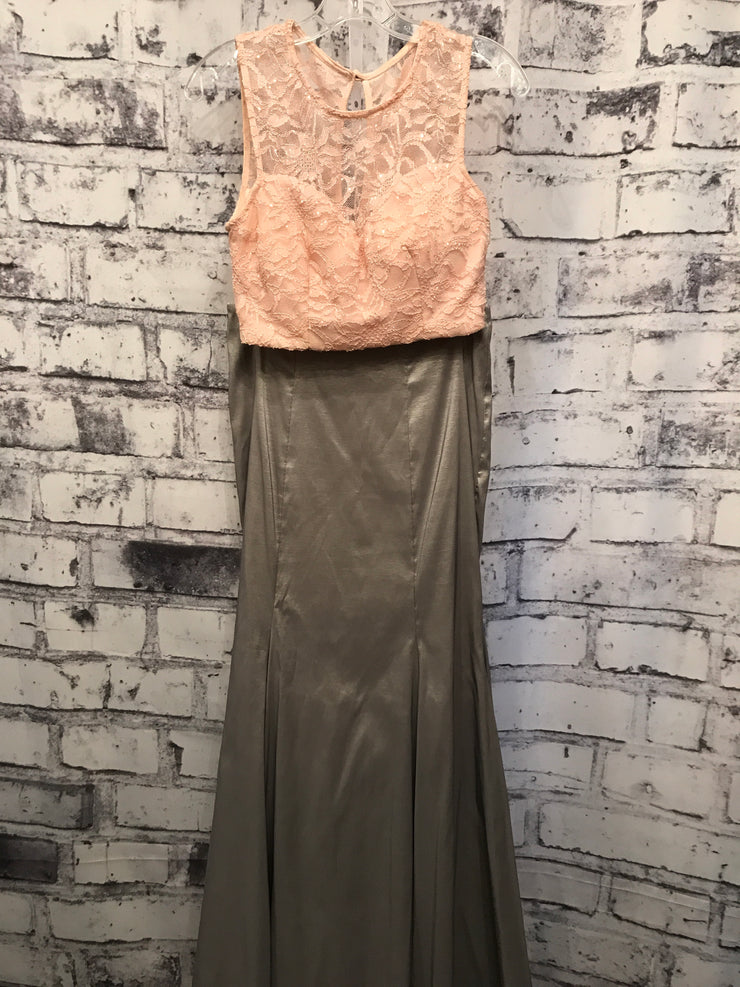 PINK/GRAY 2 PC. MERMAID GOWN