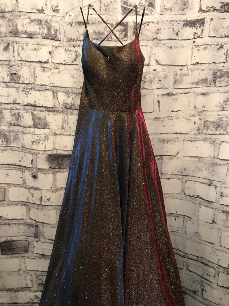 GRAY/COLORFUL A LINE GOWN