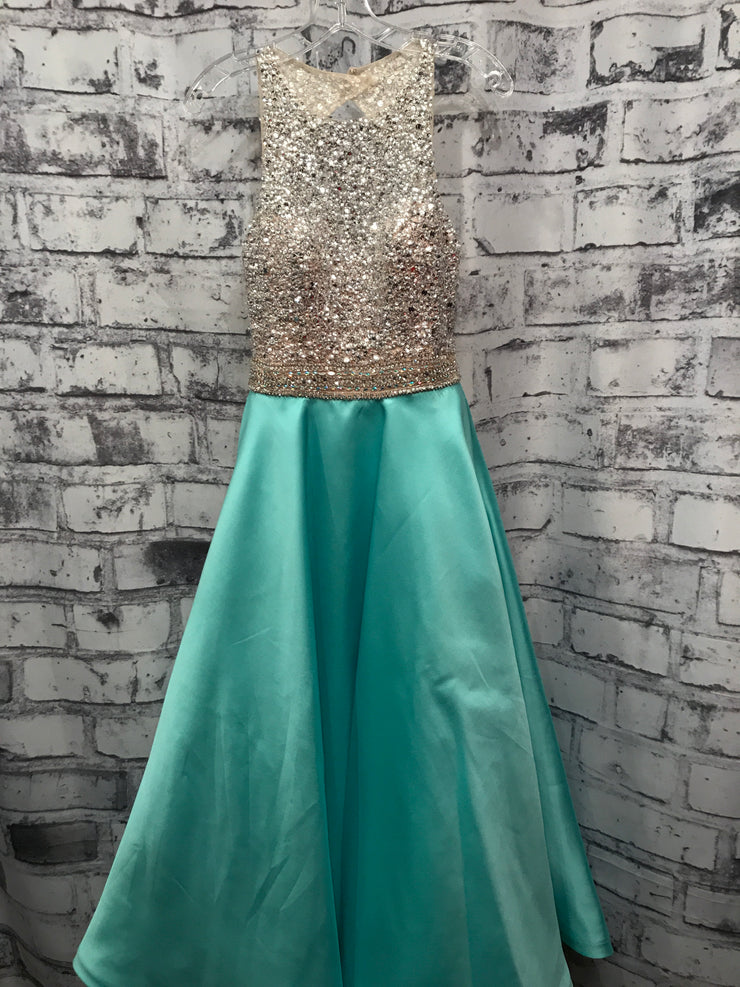 TURQUOISE A LINE GOWN