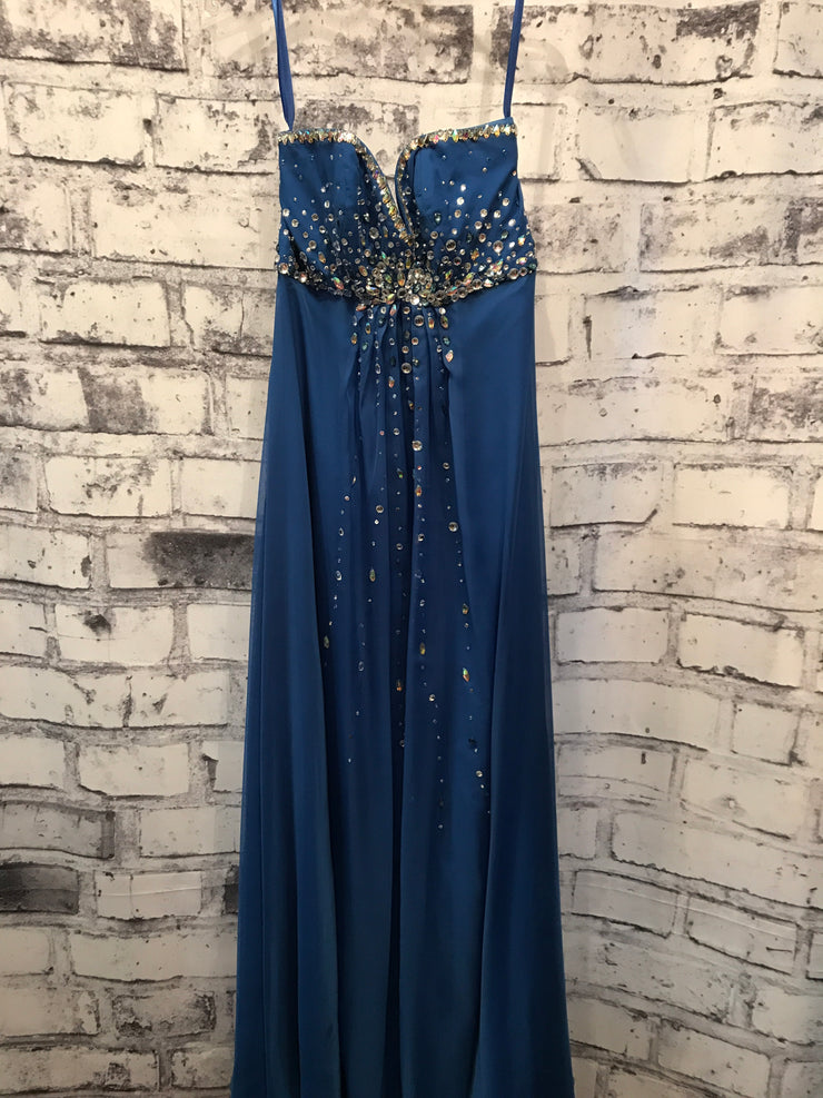 ROYAL BLUE LONG EVENING GOWN