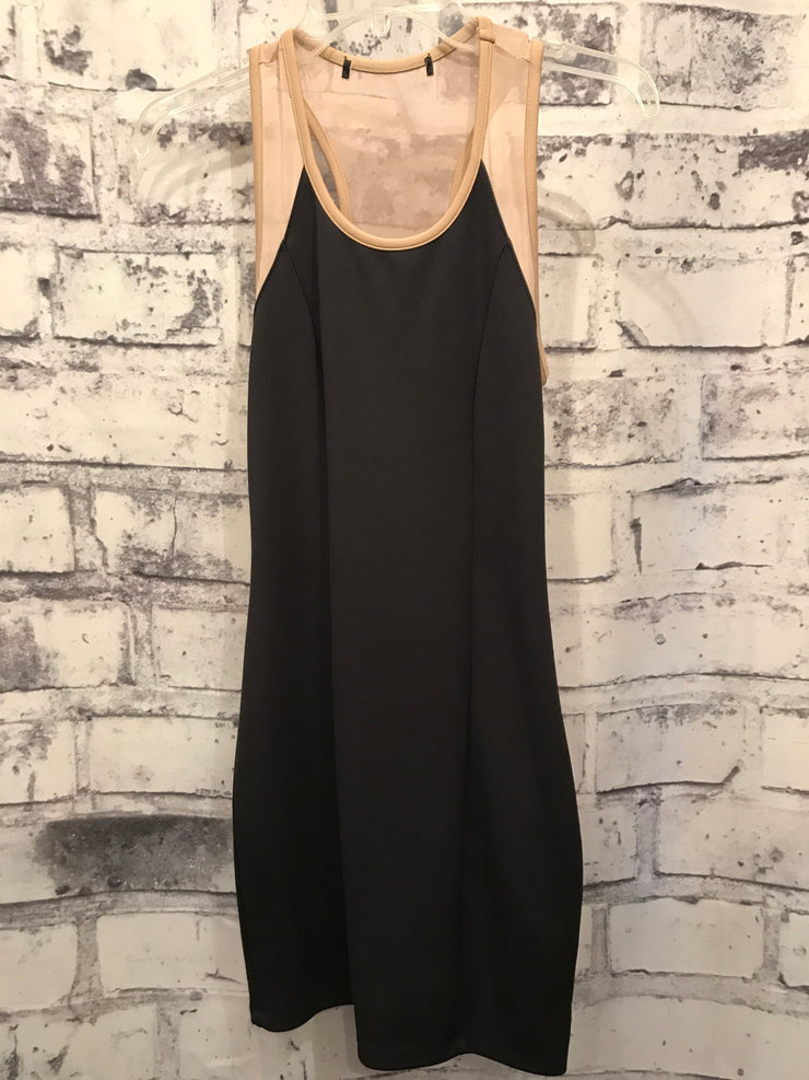 BLACK/TAN SHORT DRESS